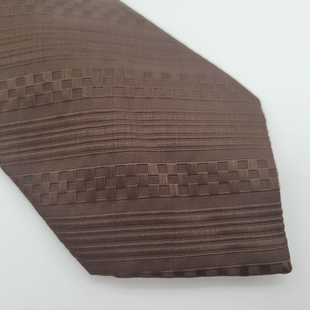 Vintage JCPenney Embroidered Tie Brown OS